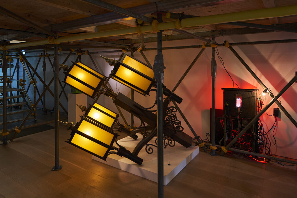 Libido-Electricity Conversion Machine “EROKITEL” 6th Model, 2022, Installation view: “Chim↑Pom: Happy Spring” (Mori Art Museum, Tokyo, 2022), Photo by Kenji Morita, Courtesy of Mori Art Museum, Tokyo