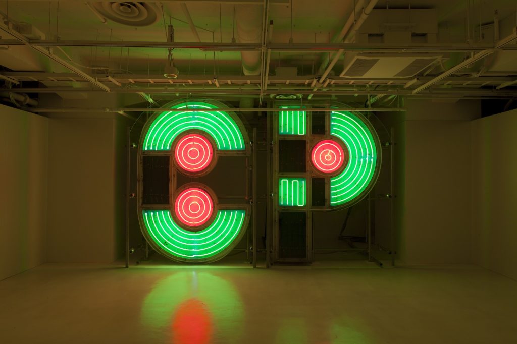 PAVILION, 2012, Neon signs, music,  photo: Kenji Morita