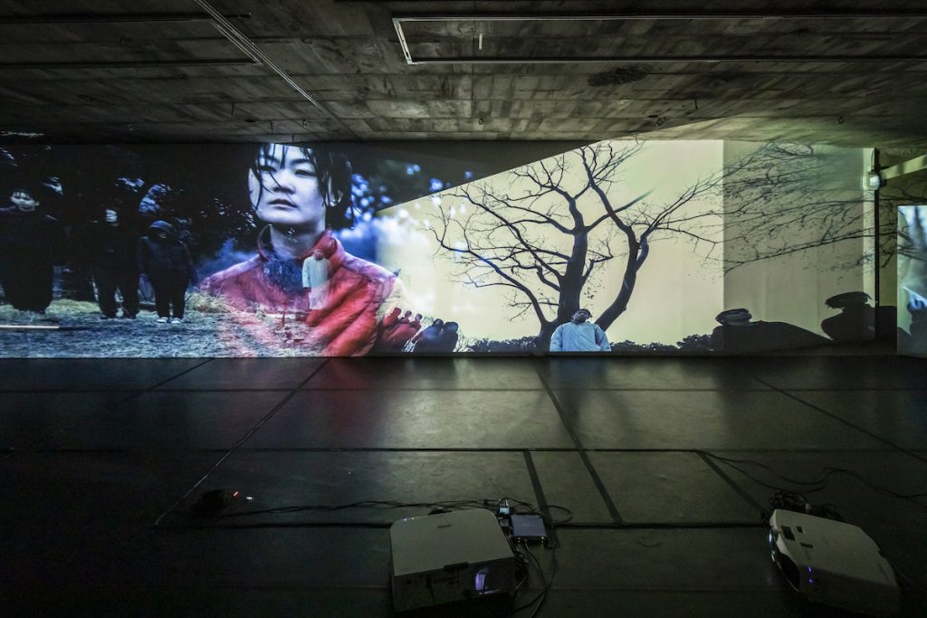 Installation view of the exhibition “We Mourn the Dead of the Future” at Kitasenju BUoY, photo: Kenji Morita