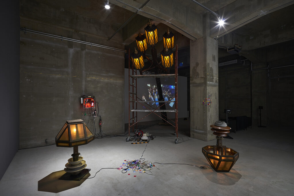 Libido-Electricity Conversion Machine “EROKITEL” 6th Model, 2022, Installation view: “Chim↑Pom from Smappa!Group” (ANOMALY, Tokyo, 2022), Photo by Kenji Morita, Courtesy of the artist and ANOMALY